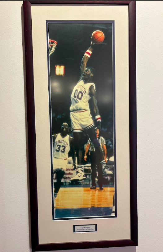 Cliff Robinson Framed UConn Locker Room Photo