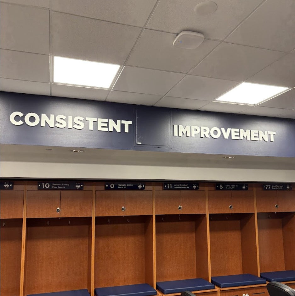 Coach Hurley UConn Mens' Locker Room Motivational Sign #3