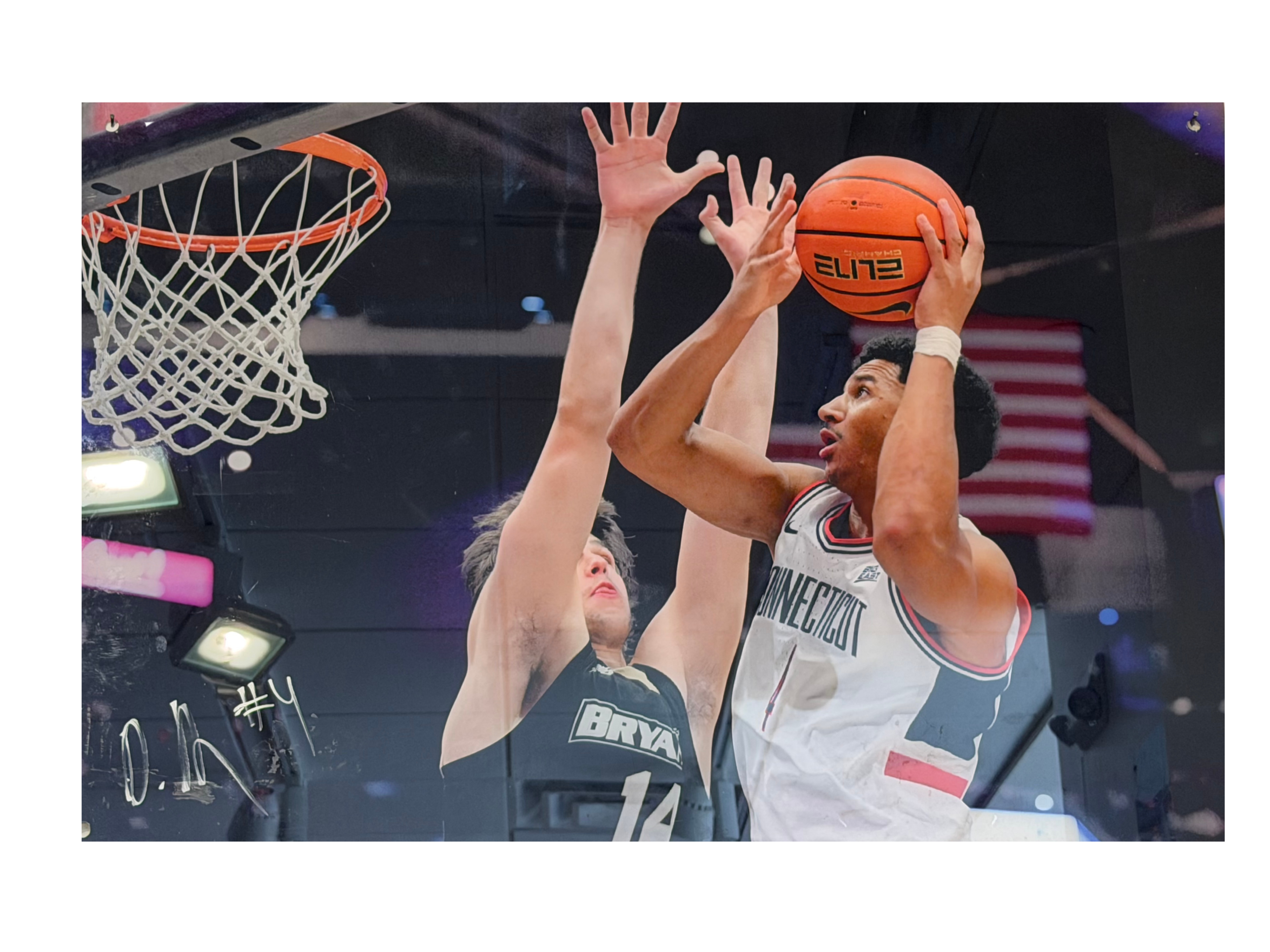 Dwayne Koroma Layup Autographed Men’s Basketball Locker Room Acrylic Photo