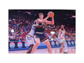 Eric Reibe Post Up Autographed Men's Basketball Locker Room Acrylic Photo