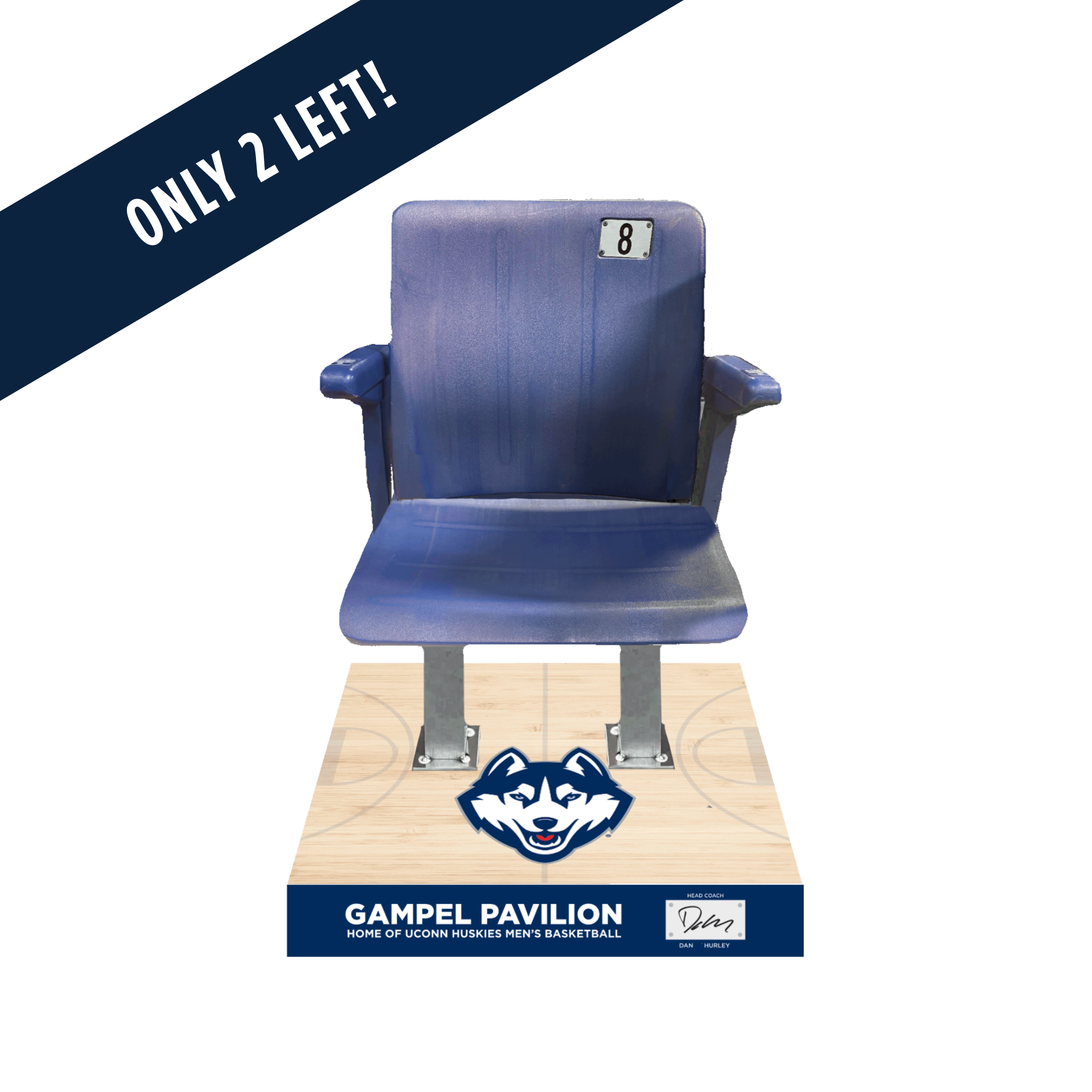 Gampel Pavilion Collectible Seat with Base - Coach Hurley Limited Edition Autographed Series