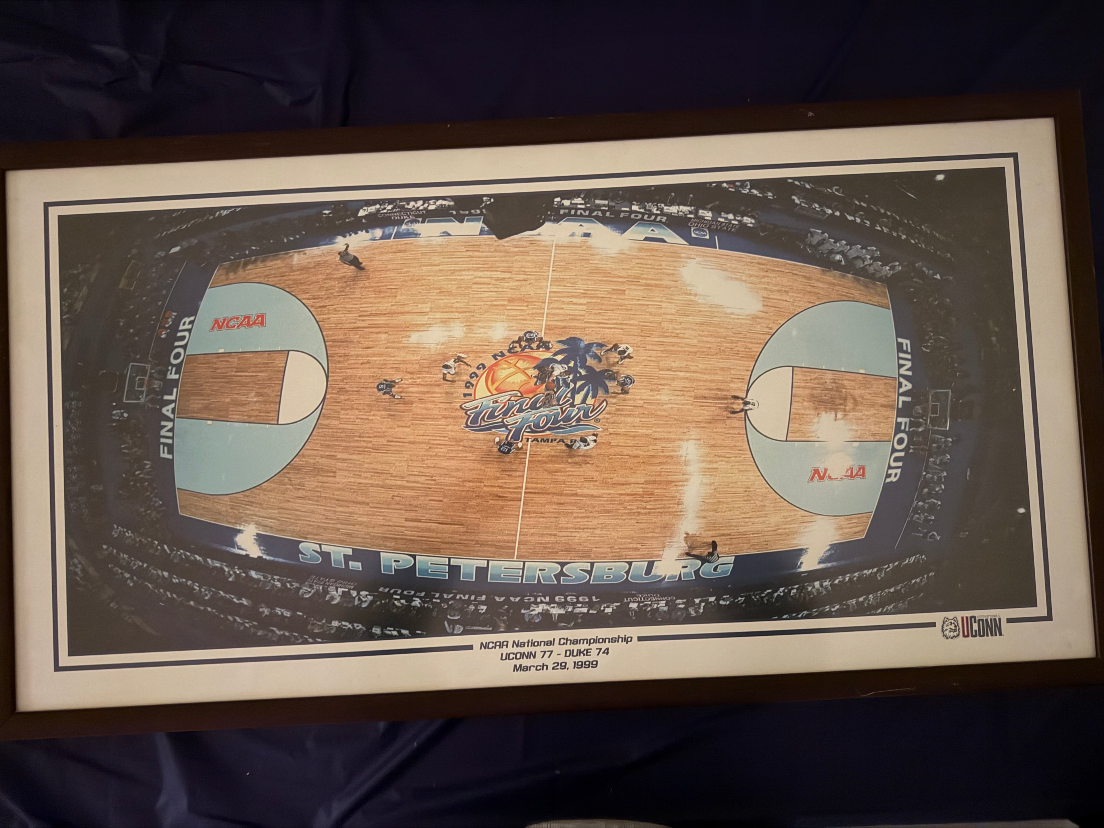 1999 Men's National Championship Aerial Tip-Off Framed Photo