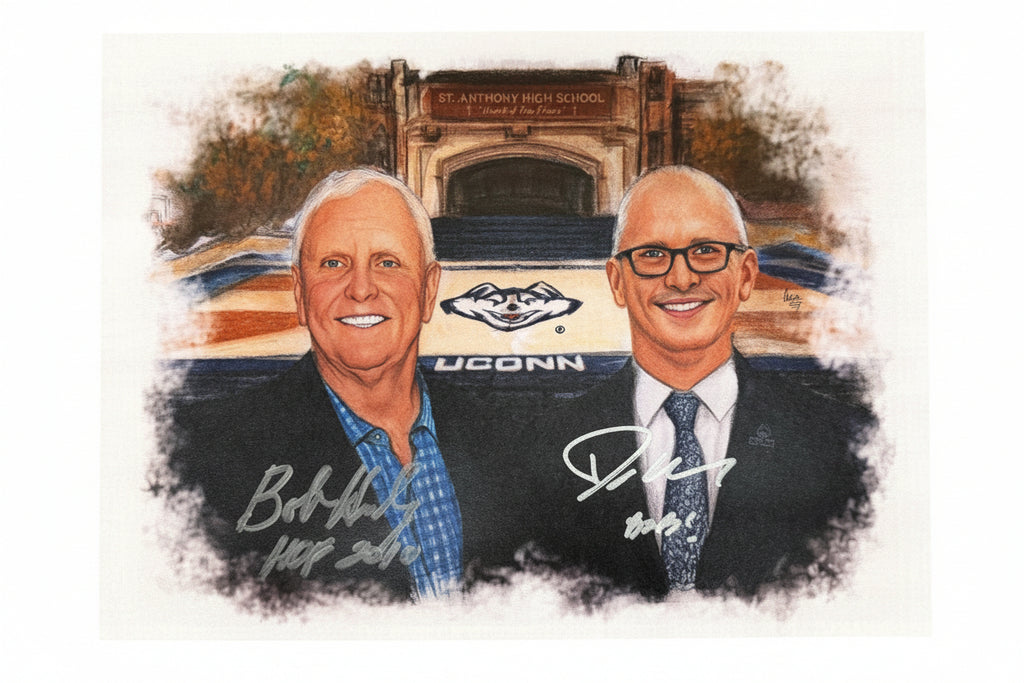 Dan Hurley & Bob Hurley Autographed Artistic Rendition