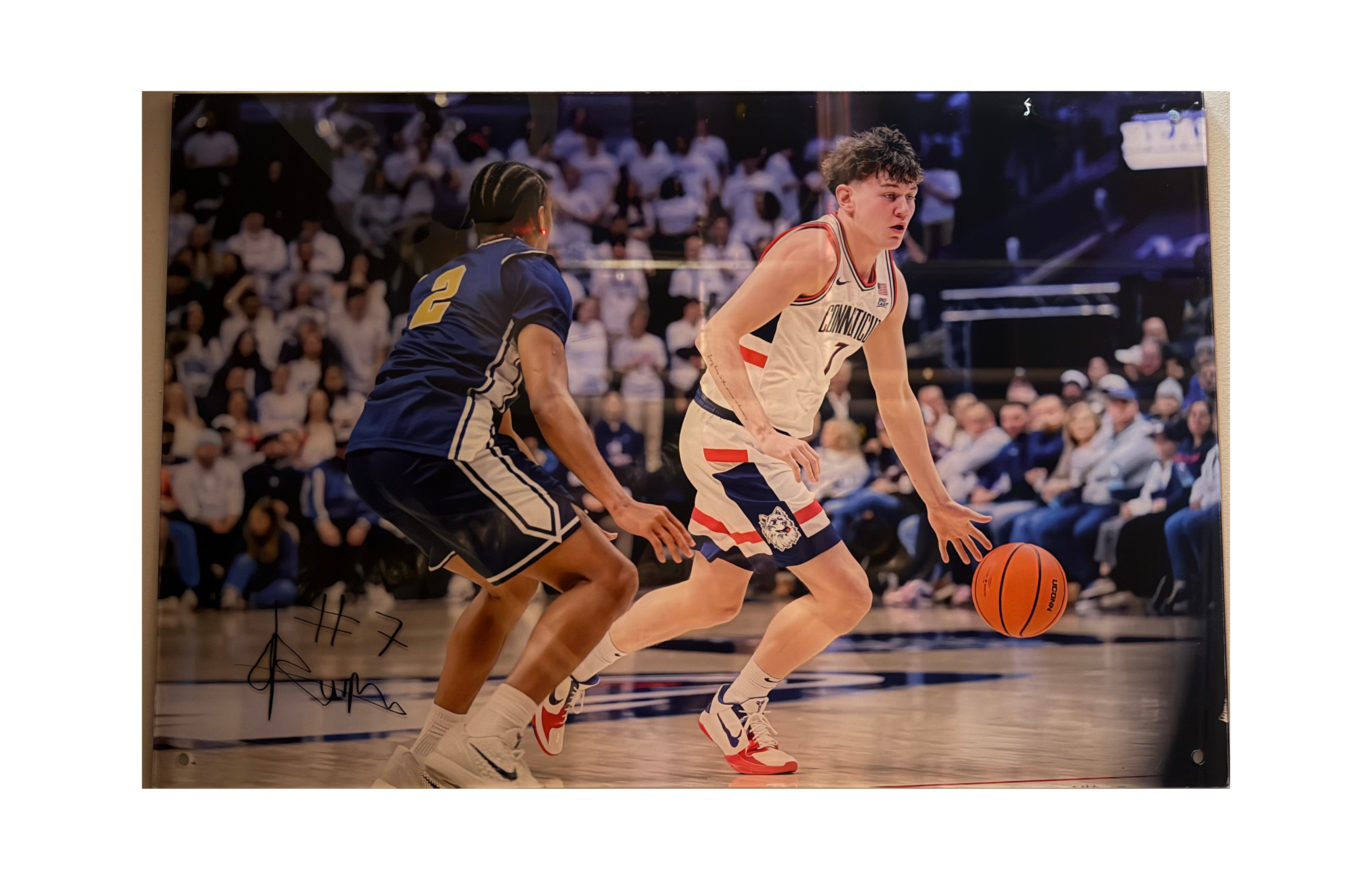 Jacob Furphy Dribble Autographed Men’s Basketball Locker Room Acrylic Photo