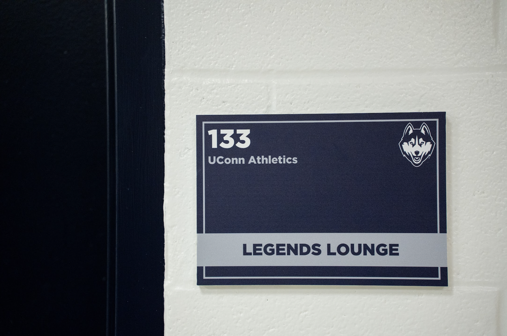 UConn Athletics Legends Lounge Wayfinding Sign