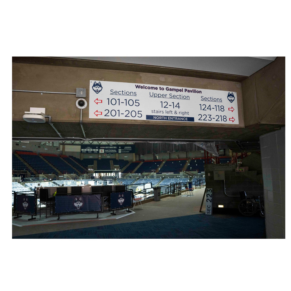 Welcome to Gampel Pavilion - North Entrance Sign