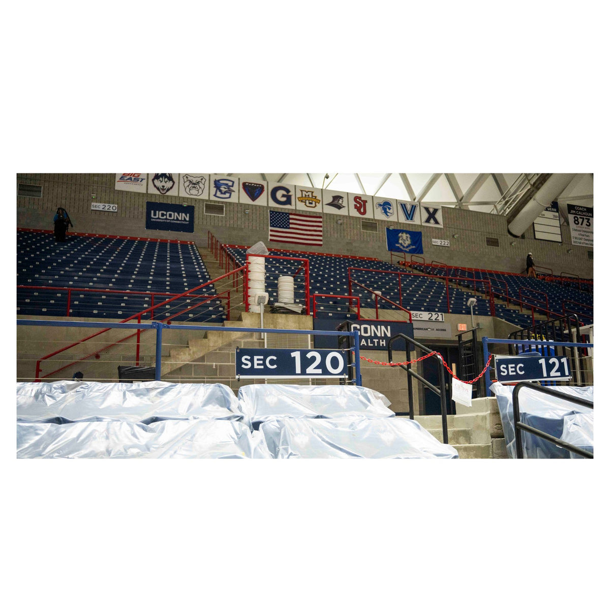 Gampel Pavilion Section 120 Sign - Behind the UConn Bench