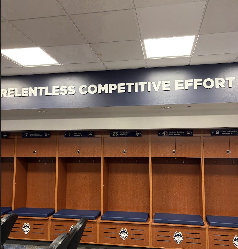 Coach Hurley UConn Mens' Locker Room Motivational Sign #1