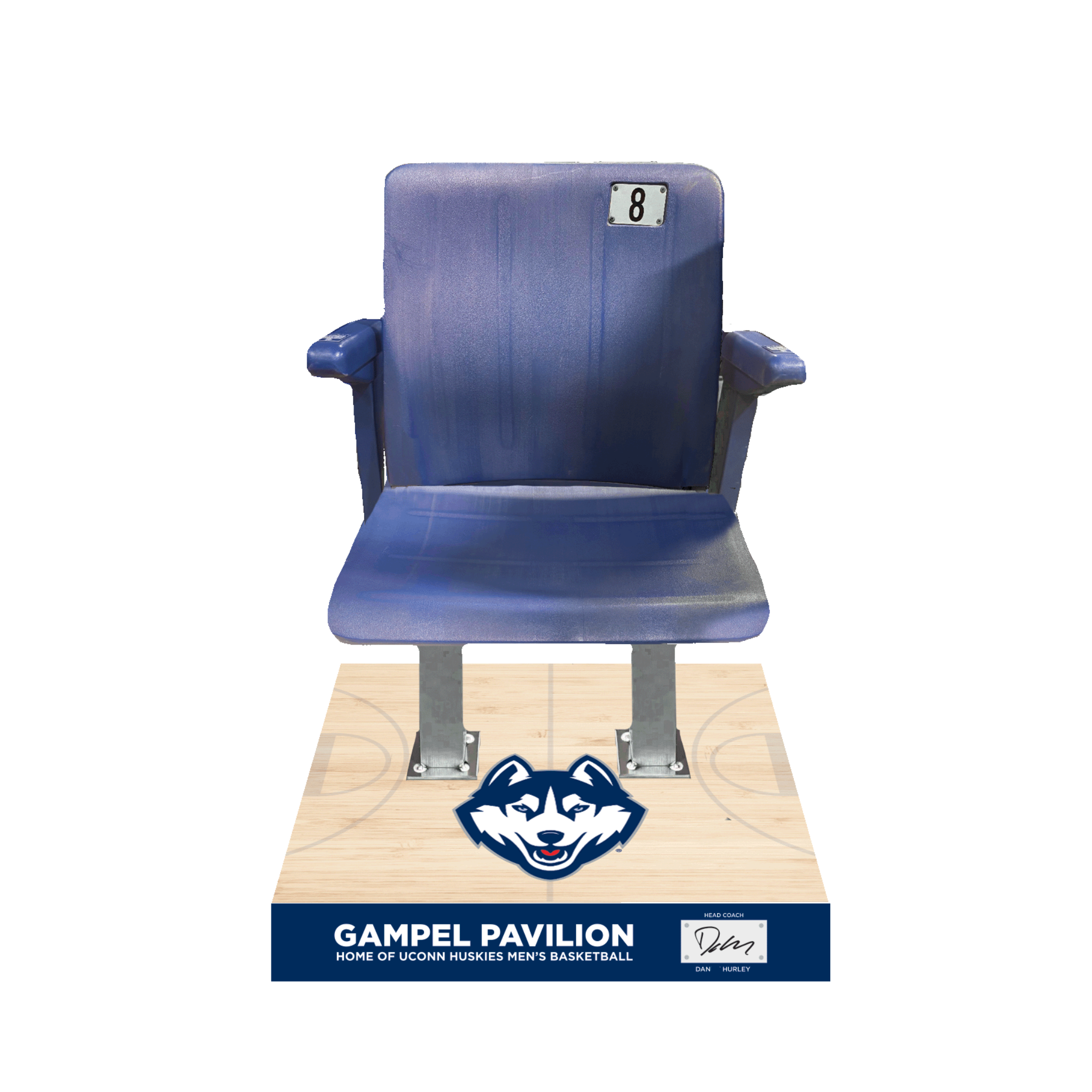 Gampel Pavilion Collectible Seat with Base - Coach Hurley Limited Edition Autographed Series