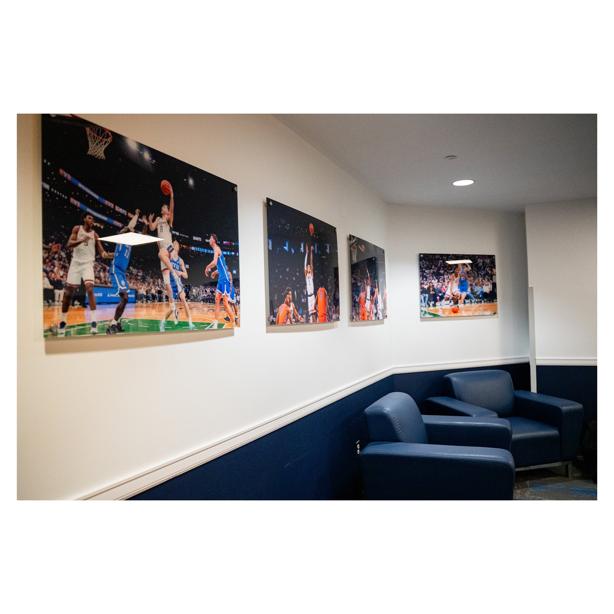 Alex Karaban Autographed Men’s Basketball Locker Room Framed Photo