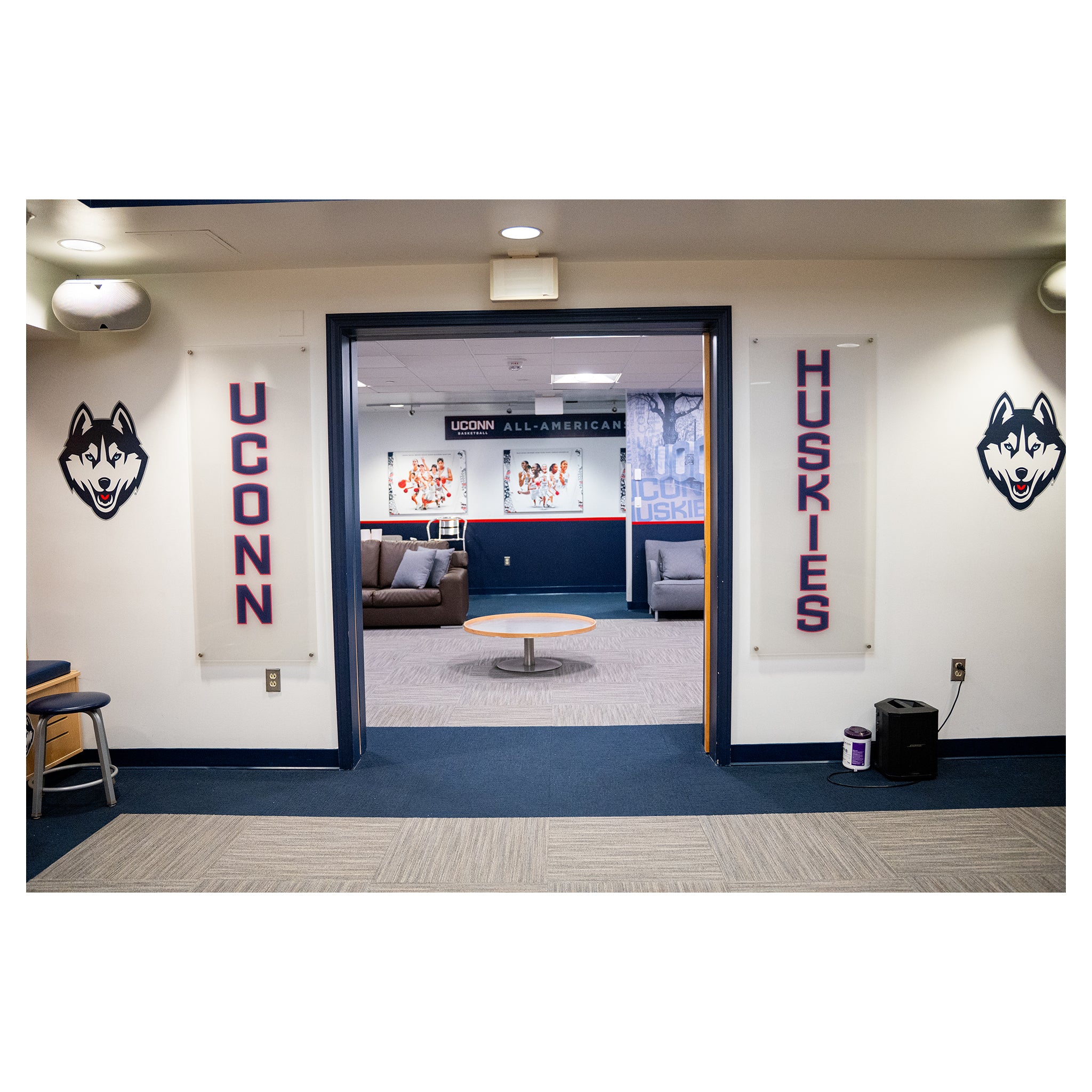 Women's Basketball Locker Room “UCONN” & “HUSKIES” Vertical Signs