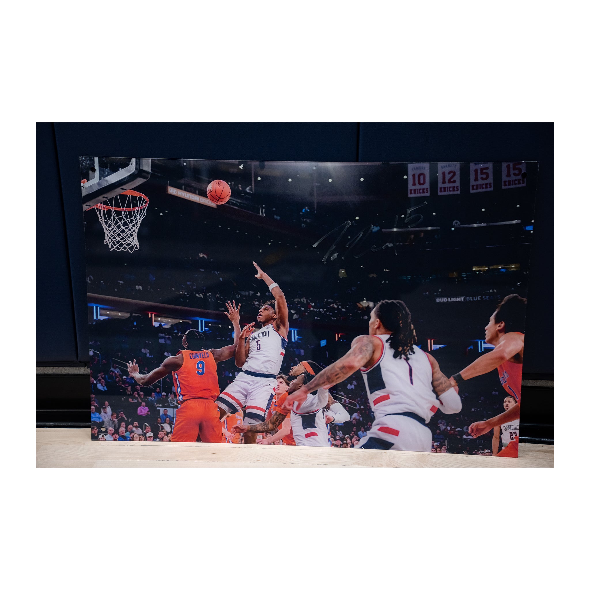 Tarris Reed Jr. Autographed Men’s Basketball Locker Room Framed Photo