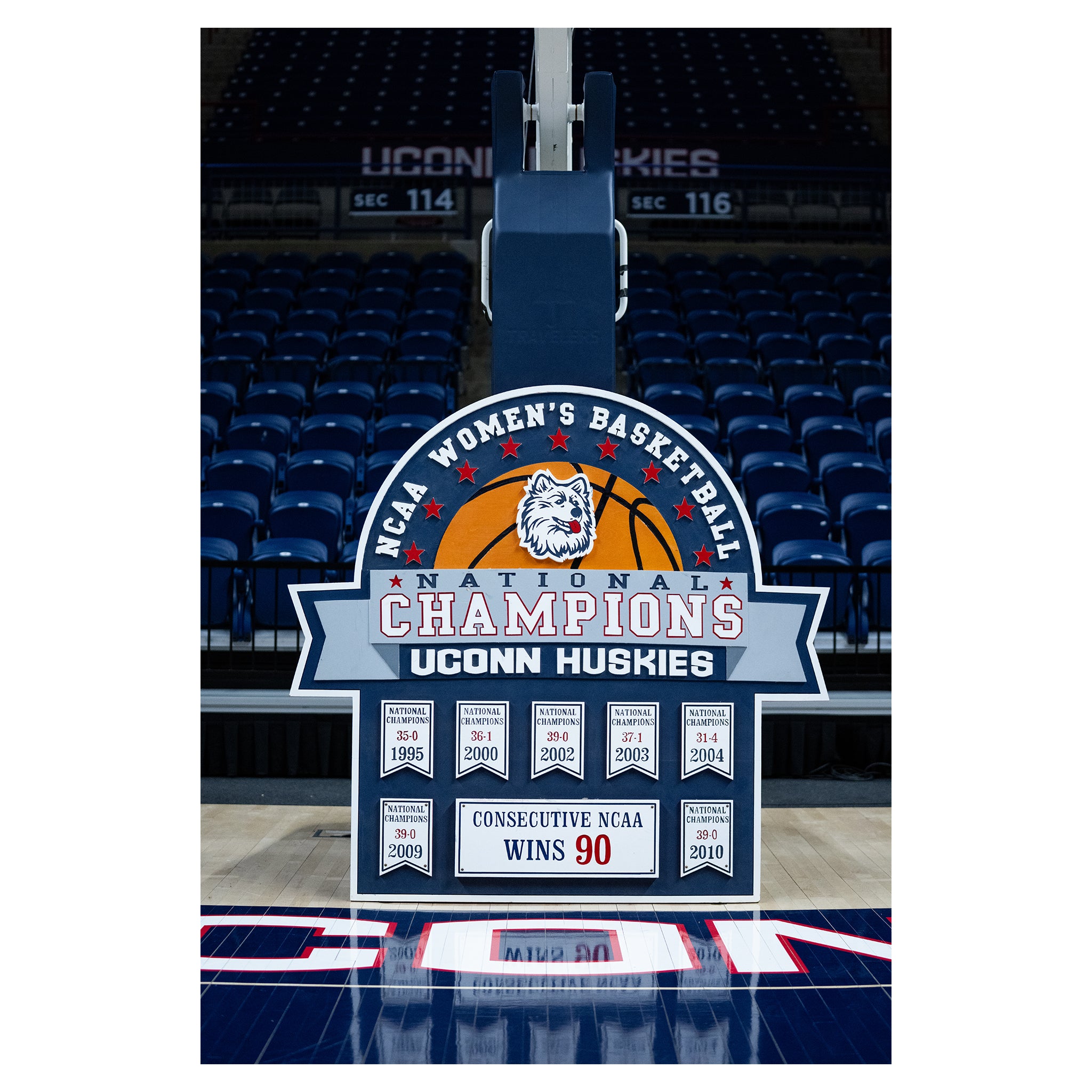UConn Women’s NCAA Champions (Circa 2010) Wooden Sign