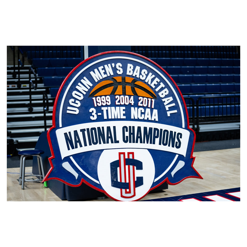 UConn Men’s 3-Time National Champions Wooden Sign