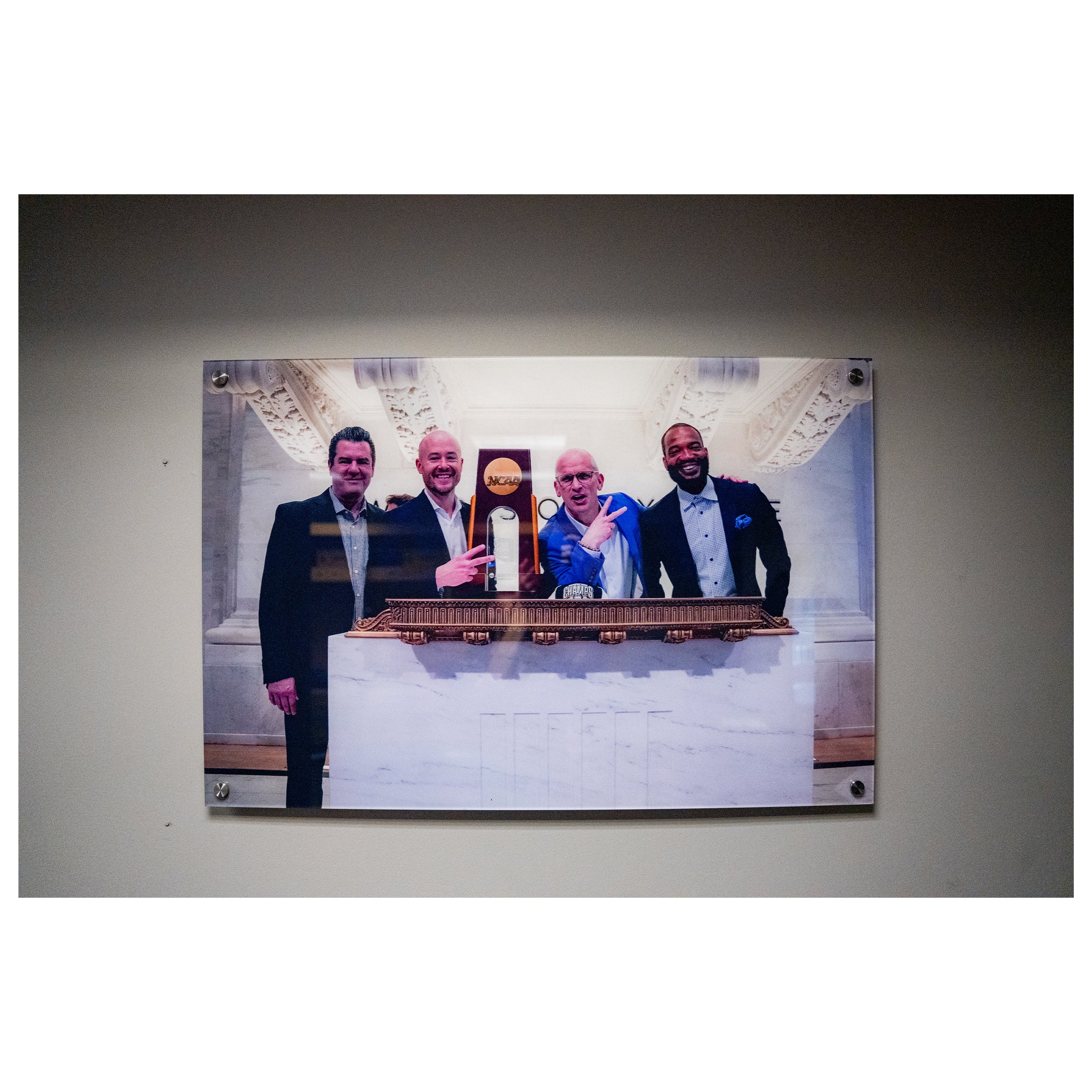 Coach Hurley and staff Large Acrylic Photo From Coaches Locker Room