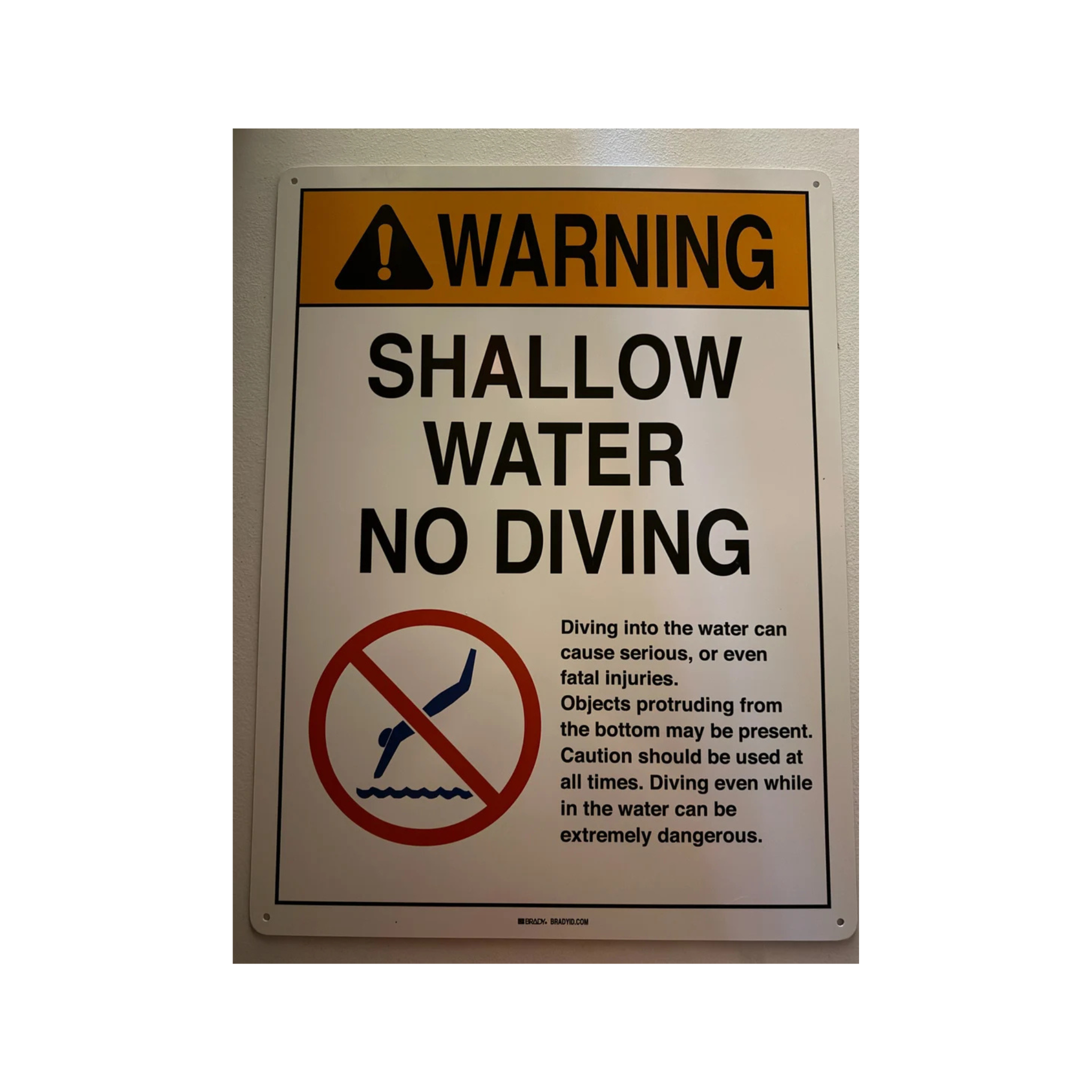 No Diving Locker Room Spa Sign