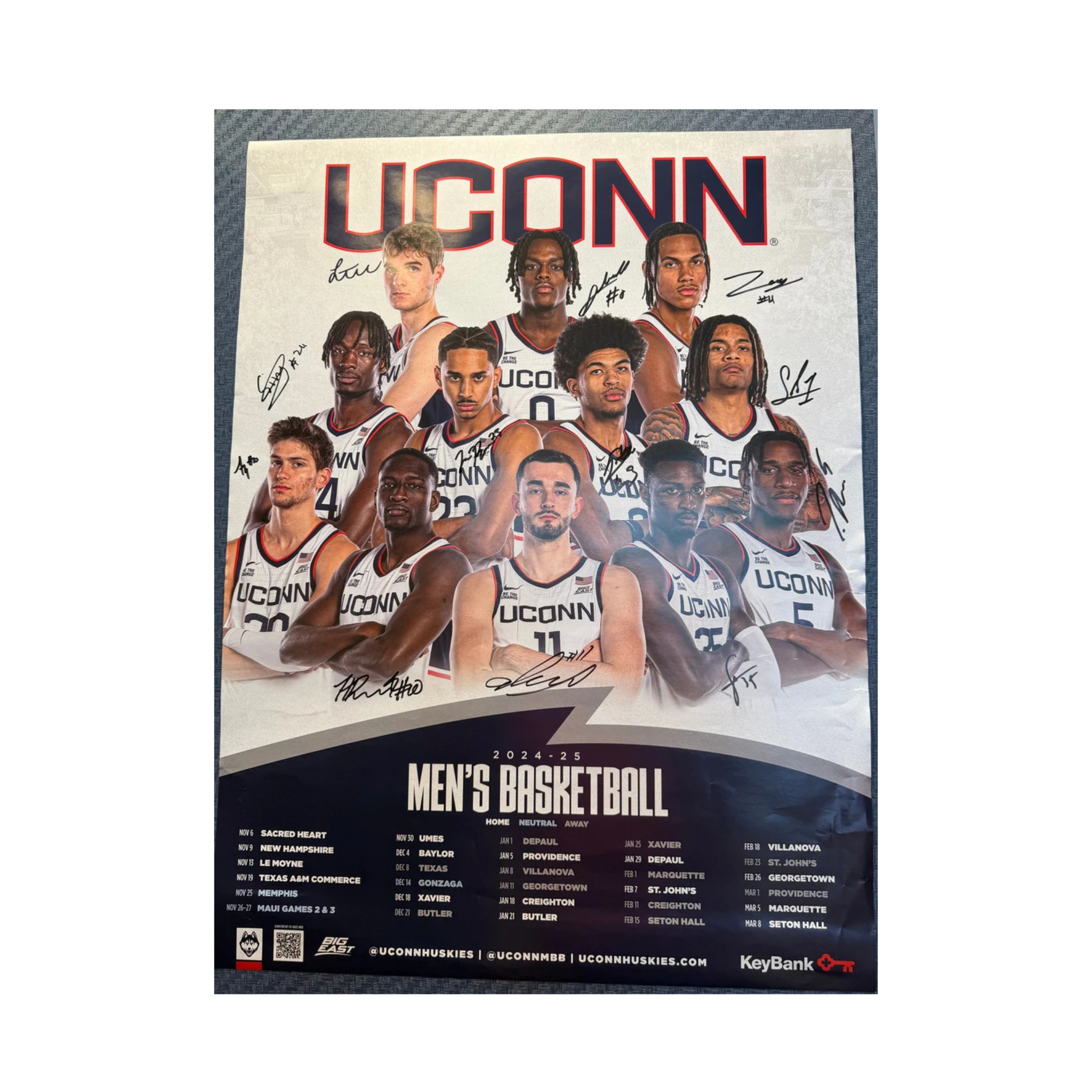 2024-2025 Men's Basketball Schedule Signed Poster