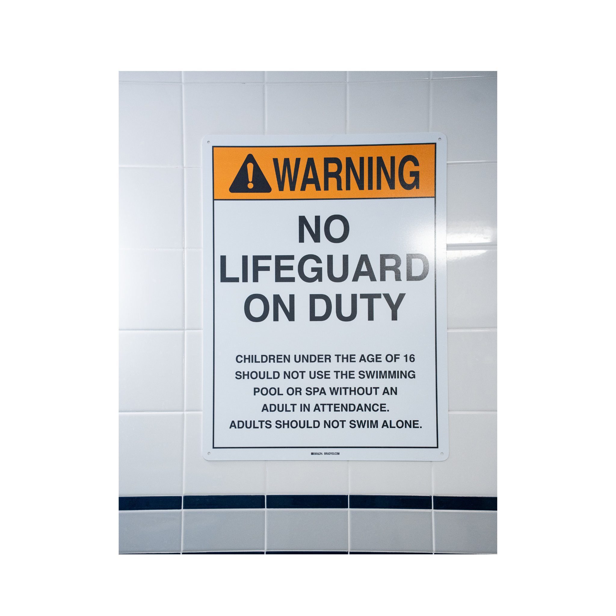No Lifeguard on Duty Locker Room Spa Sign