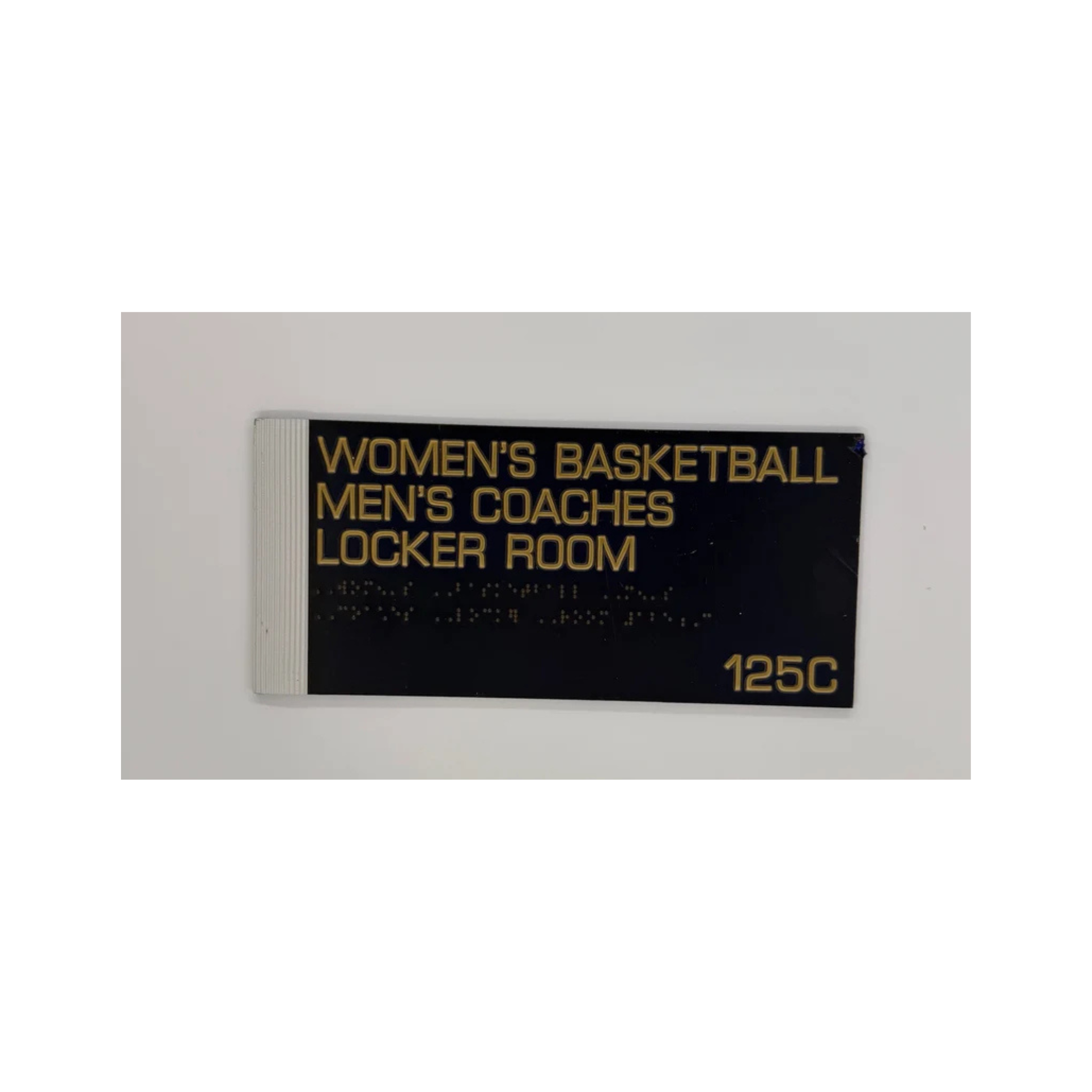 Women's Basketball/Men's Coaches Locker Room Wayfinding Sign 125C (Black)