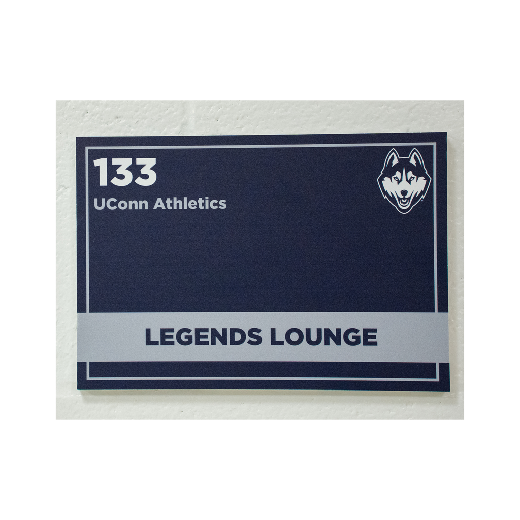 UConn Athletics Legends Lounge Wayfinding Sign
