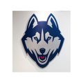 Metallic Husky Logo from Women’s Locker Room Exterior Wall