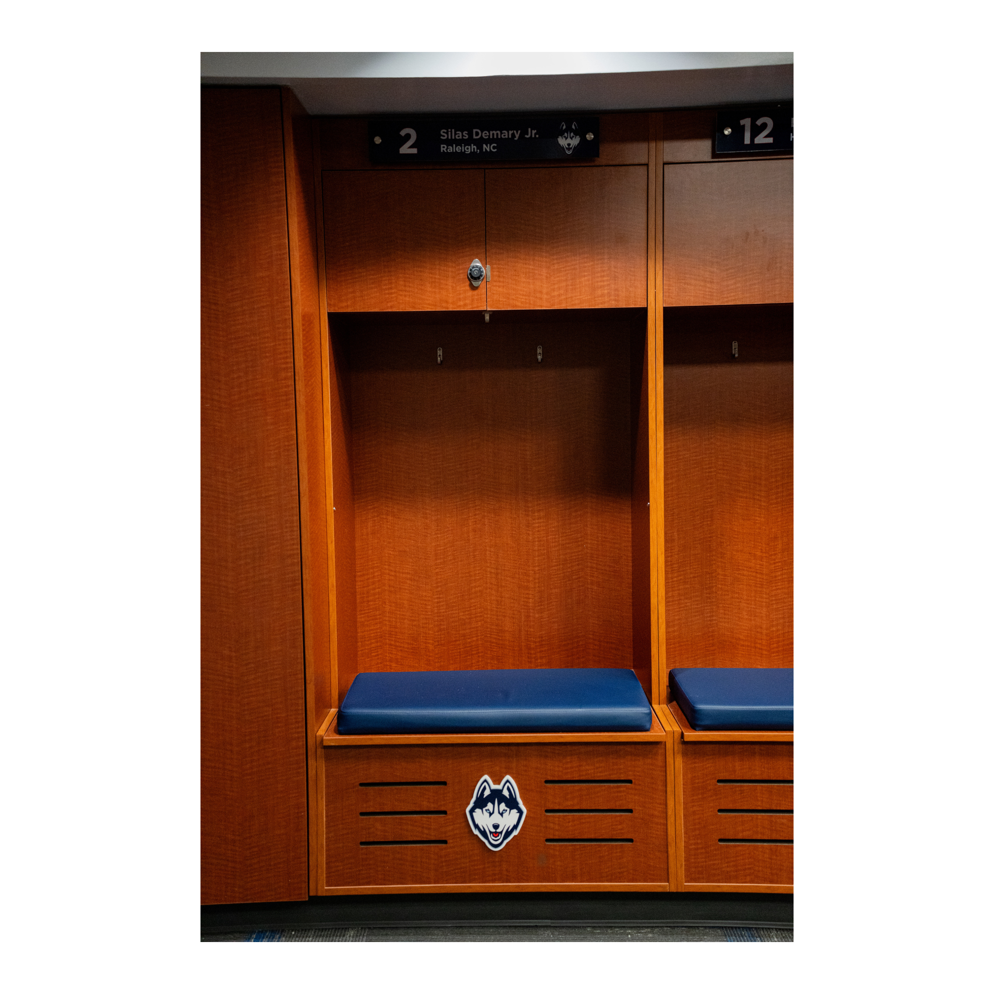 UConn Men's Basketball Locker used by Silas Demary Jr.