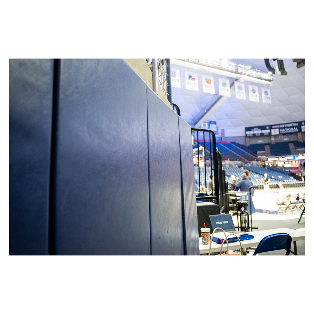 Gampel Pavilion Court Tunnel Blue Wall Padding