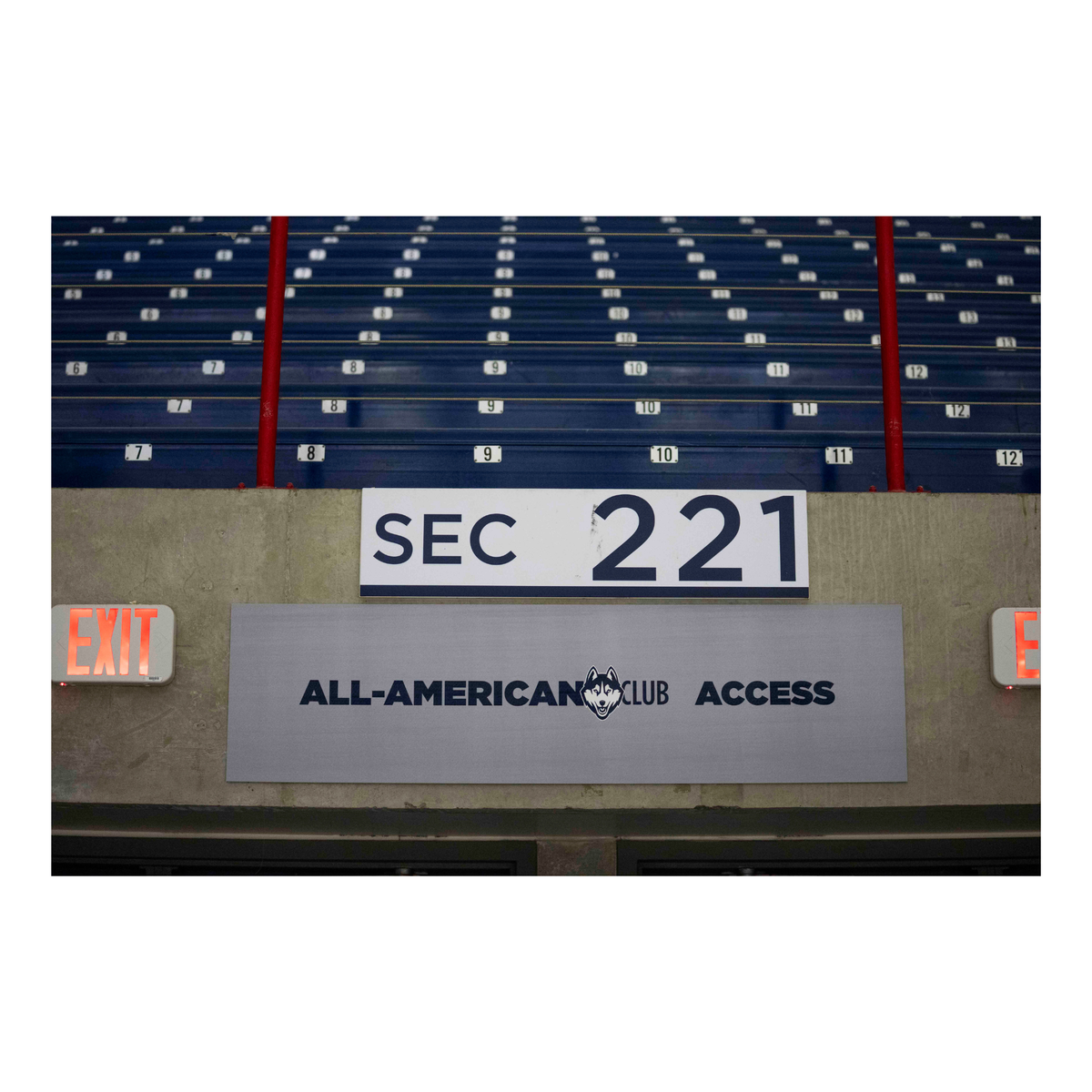 Gampel Pavilion - Section 221 Concourse Level Sign
