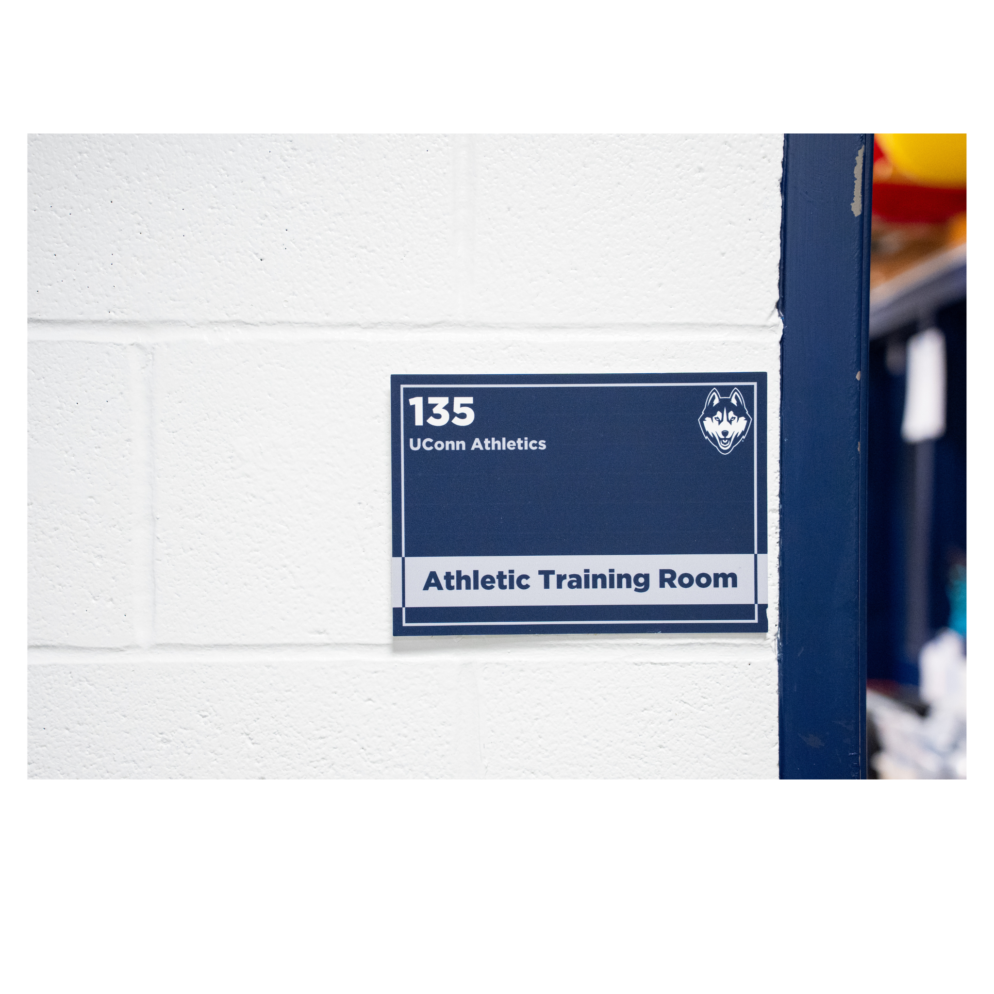 UConn Athletics Training Room Wayfinding Sign