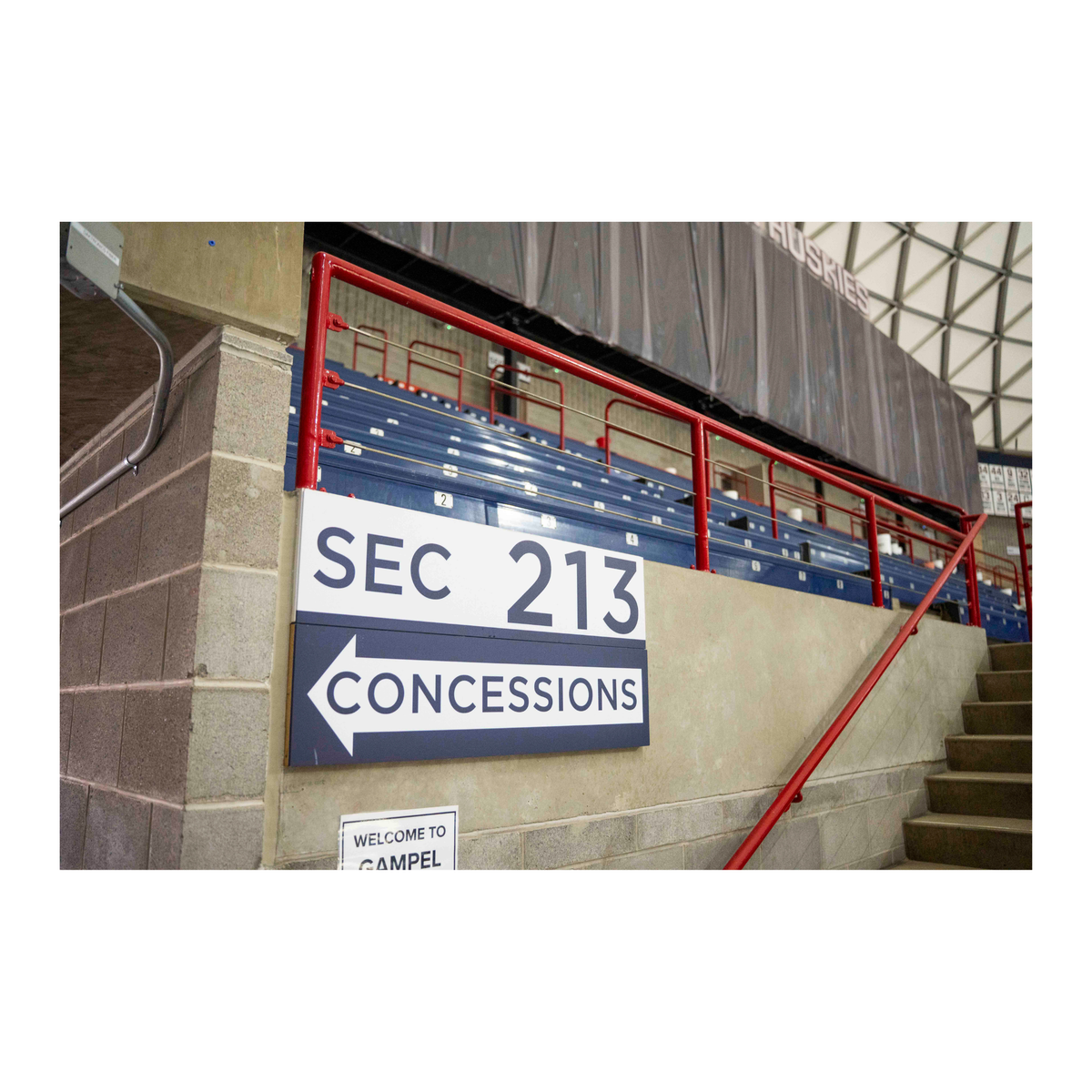 Gampel Pavilion - Section 213 Concourse Level Sign